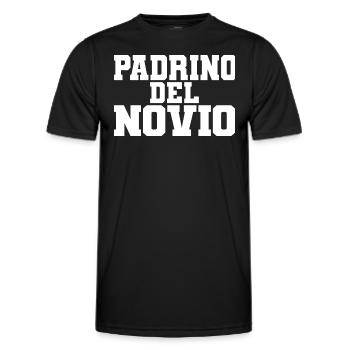 Padrino del Novio Groom's Best Man Wedding Gift - Men's Functional T-Shirt - black - Front - AI Model Male 178 dark (178cm)