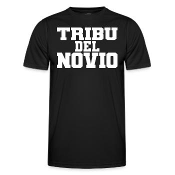 Tribu del Novio Groom's Tribe Wedding Groomsmen - Men's Functional T-Shirt - black - Front - AI Model Male 178 dark (178cm)