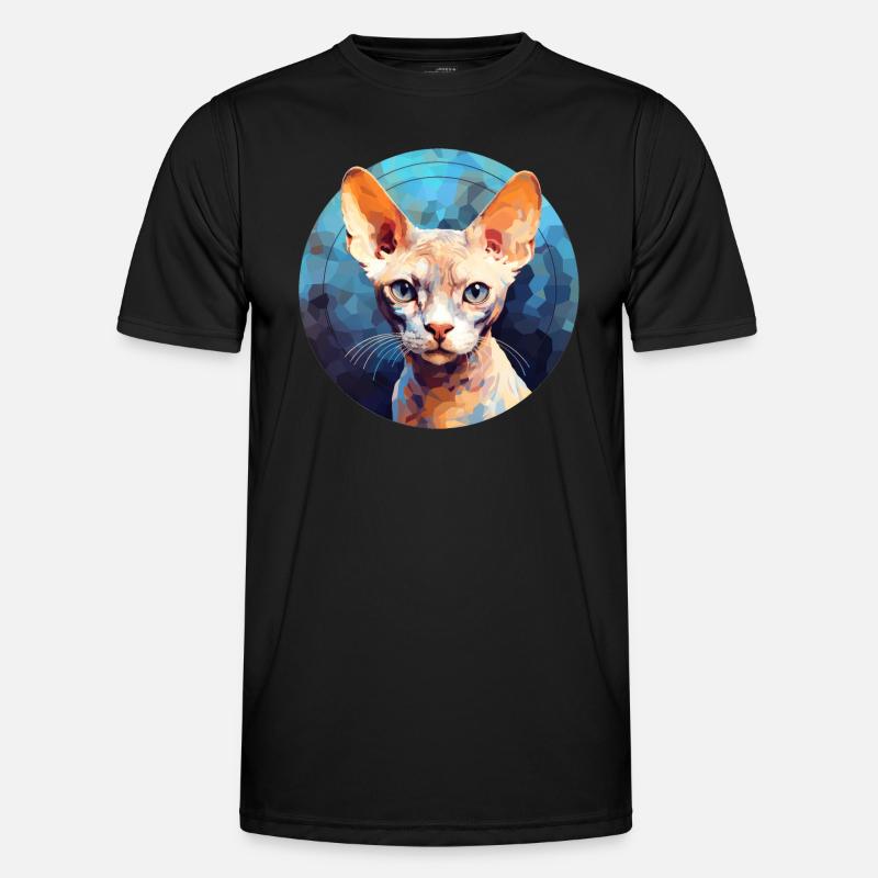 Devon Rex Cat - Men's Functional T-Shirt - black