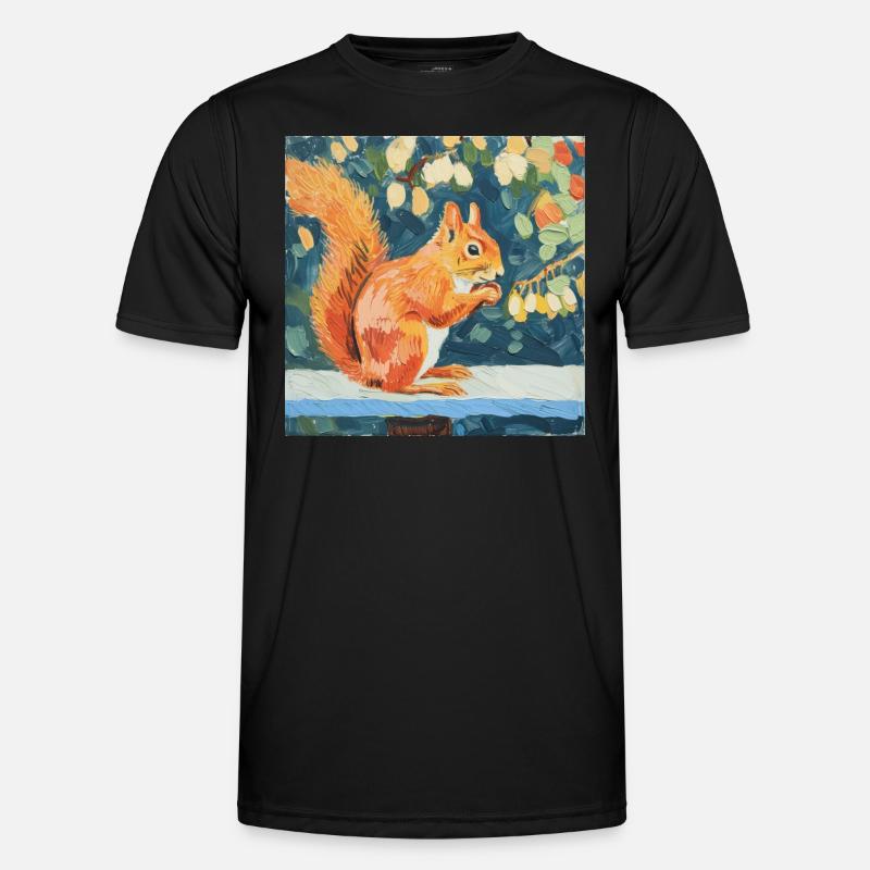 eichhörnchen, bunt, tier, geschenk, geschenkidee - Männer Funktions-T-Shirt - Schwarz