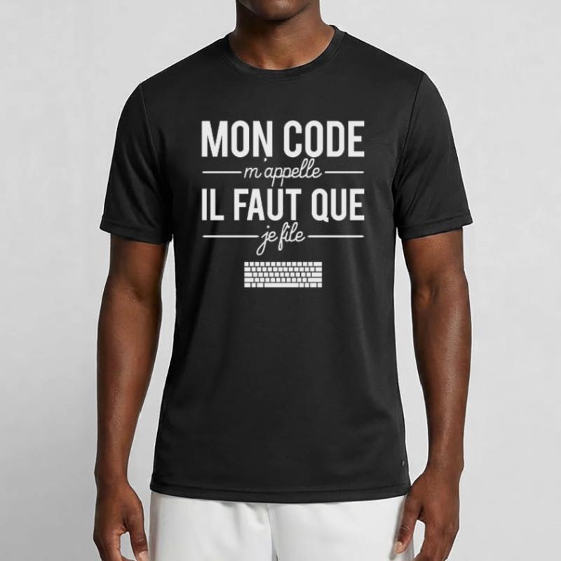 Mon code m'appelle il faut que je file codeur T-shirt sport Homme