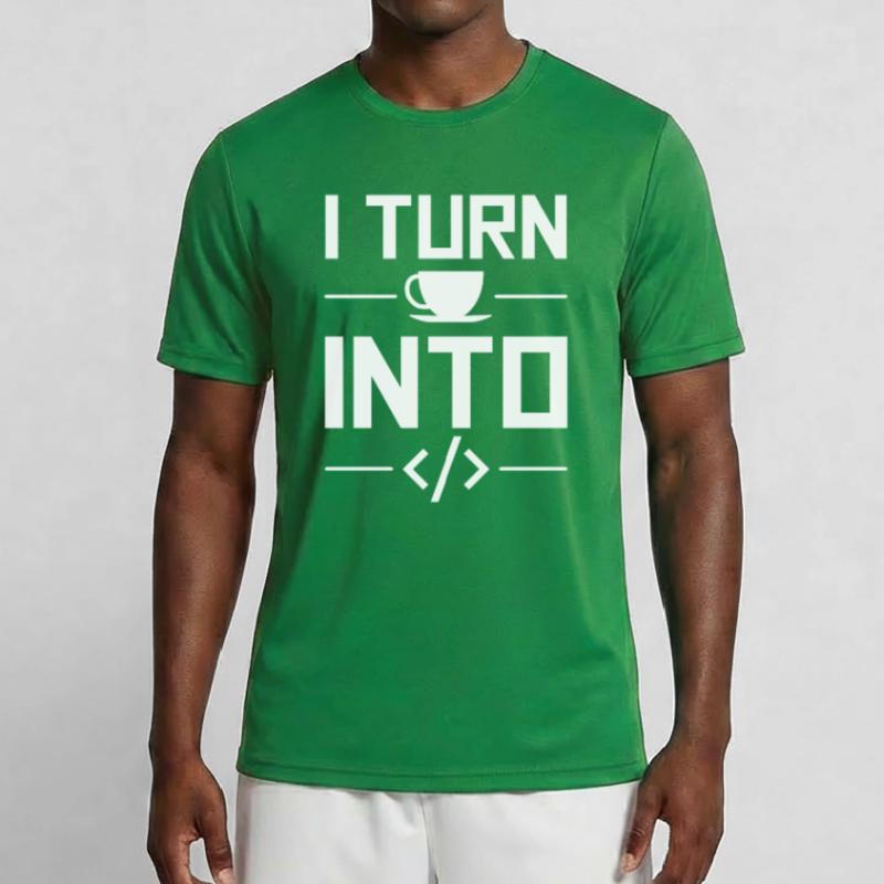I Turn Coffee Into Code Codeur Humour Informatique T-shirt sport Homme
