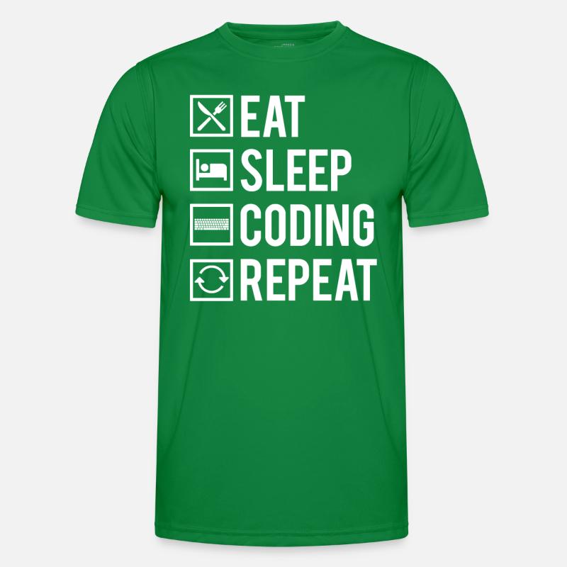 Eat Sleep Coding Repeat Dev Codeur Humour T-shirt sport Homme
