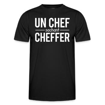 Un chef sachant cheffer blague patron humour - T-shirt sport Homme - noir - Devant - AI Model Male 178 dark (178cm)