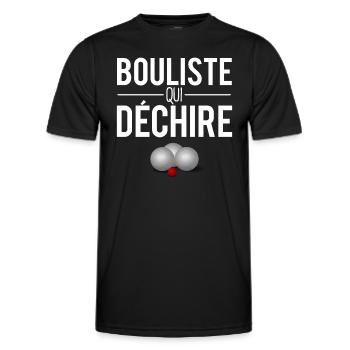 Bouliste qui déchire papa pétanque humour - T-shirt sport Homme - noir - Devant - AI Model Male 178 dark (178cm)