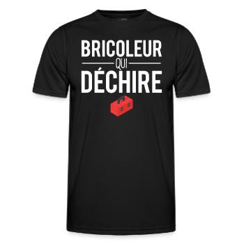 Bricoleur qui déchire papa bricoleur humour - T-shirt sport Homme - noir - Devant - AI Model Male 178 dark (178cm)