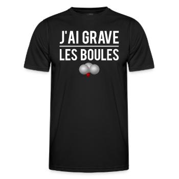 J'ai grave les boules bouliste pétanque humour - T-shirt sport Homme - noir - Devant - AI Model Male 178 dark (178cm)