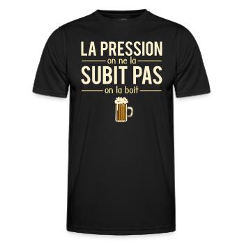 La pression on ne la subit pas on la boit apéro - T-shirt sport Homme - noir - Devant - AI Model Male 178 dark (178cm)
