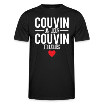 Couvin un jour couvin toujours ville belgique - T-shirt sport Homme - noir - Devant - AI Model Male 178 dark (178cm)