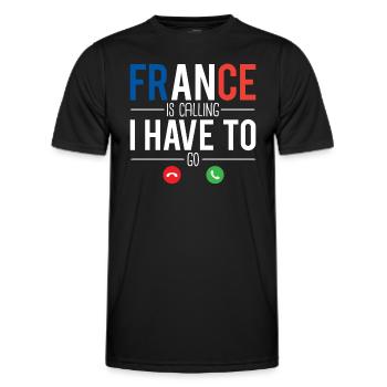 La france m'appelle je dois y aller français - T-shirt sport Homme - noir - Devant - AI Model Male 178 dark (178cm)