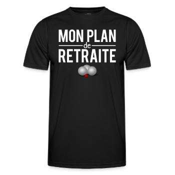 Mon plan de retraite pétanque bouliste humour - T-shirt sport Homme - noir - Devant - AI Model Male 178 dark (178cm)