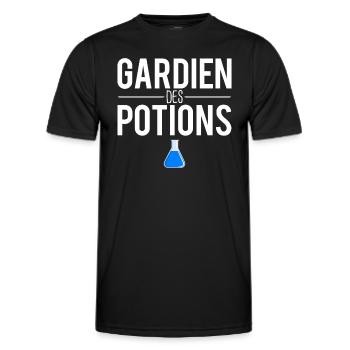 Gardien des potions blague chimiste humour - T-shirt sport Homme - noir - Devant - AI Model Male 178 dark (178cm)