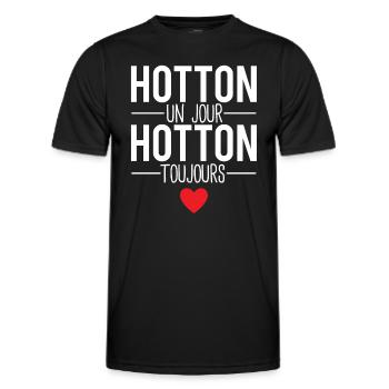 Hotton un jour hotton toujours ville belgique - T-shirt sport Homme - noir - Devant - AI Model Male 178 dark (178cm)