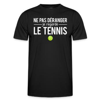 Ne pas déranger je regarde le tennis sport humour - T-shirt sport Homme - noir - Devant - AI Model Male 178 dark (178cm)