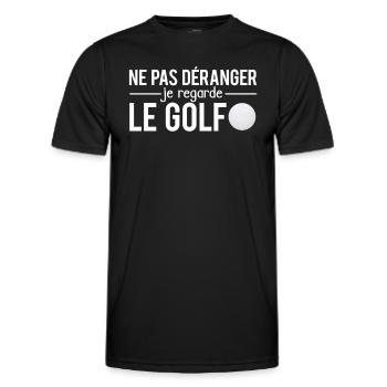 Ne pas déranger je regarde le golf humour - T-shirt sport Homme - noir - Devant - AI Model Male 178 dark (178cm)