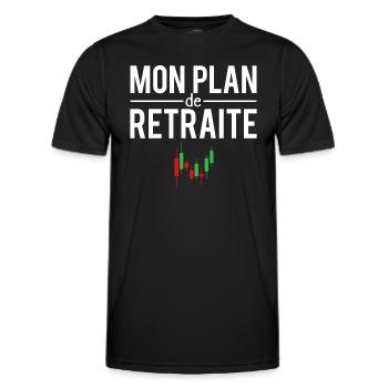 Mon plan de retraite blague trader métier humour - T-shirt sport Homme - noir - Devant - AI Model Male 178 dark (178cm)