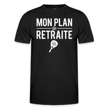 Mon plan de retraite padel tennis humour - T-shirt sport Homme - noir - Devant - AI Model Male 178 dark (178cm)