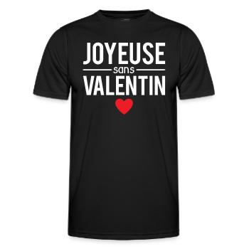 Joyeuse sans valentin blague célibataire humour - T-shirt sport Homme - noir - Devant - AI Model Male 178 dark (178cm)
