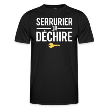 Serrurier qui déchire blague métier humour - T-shirt sport Homme - noir - Devant - AI Model Male 178 dark (178cm)