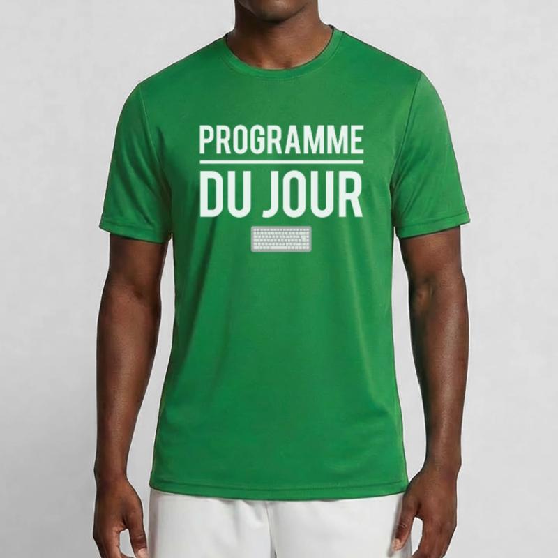 Programme du jour développeur codeur code humour T-shirt sport Homme