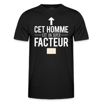 Cet homme est un super facteur métier humour - T-shirt sport Homme - noir - Devant - AI Model Male 178 dark (178cm)