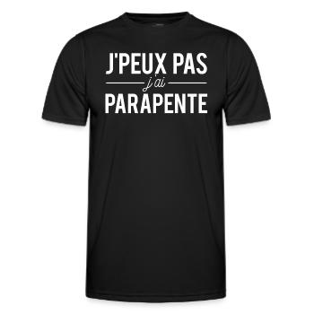 J'peux pas j'ai parapente aéronef parachute - T-shirt sport Homme - noir - Devant - AI Model Male 178 dark (178cm)