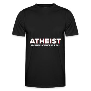 Atheismus Sprüche | Atheisten Atheist Geschenkidee - Männer Funktions-T-Shirt - Schwarz - Vorne - AI Model Male 178 dark (178cm)
