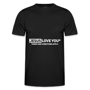 Atheisten - Männer Funktions-T-Shirt - Schwarz - Vorne - AI Model Male 178 dark (178cm)