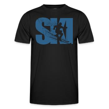 Ski, après-ski, sports d'hiver, vacances au ski - T-shirt sport Homme - noir - Devant - AI Model Male 178 dark (178cm)
