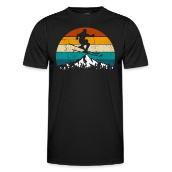 Ski, Skipiste, Wintersport, Skiurlaub - Männer Funktions-T-Shirt - Schwarz - Vorne - AI Model Male 178 dark (178cm)
