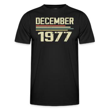December 1977 Vintage Retro Birthday - Men's Functional T-Shirt - black - Front - AI Model Male 178 dark (178cm)