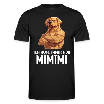 Chien Chiens Je n’entends que Mimimi - T-shirt sport Homme - noir - Devant - AI Model Male 178 dark (178cm)
