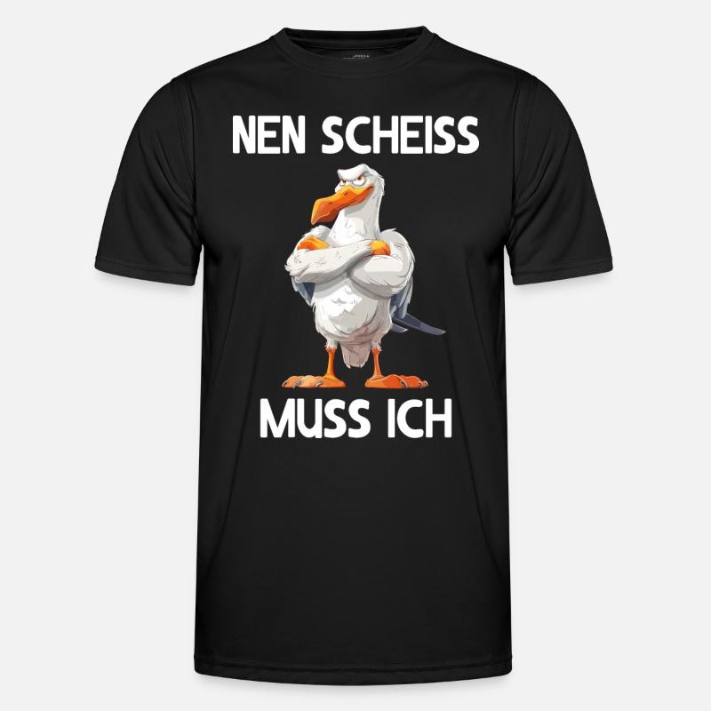 Möwe Seevogel Nen scheiss muss ich - Männer Funktions-T-Shirt - Schwarz