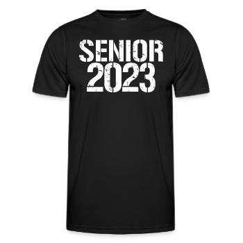 Senior 2023 Distressed Graduated Graduation Gift - Men's Functional T-Shirt - black - Front - AI Model Male 178 dark (178cm)