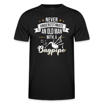 Cornemuse Grand-père Cornemuse Retraité Instrument de musique - T-shirt sport Homme - noir - Devant - AI Model Male 178 dark (178cm)