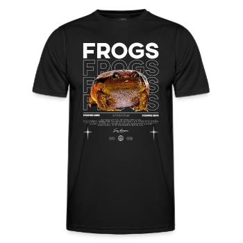 False Tomato Frog Streetwear Frog Keeper - Men's Functional T-Shirt - black - Front - AI Model Male 178 dark (178cm)