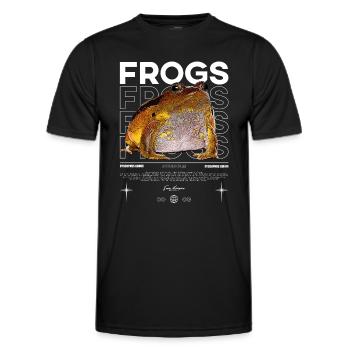 False Tomato Frog Streetwear Frog Keeper - Men's Functional T-Shirt - black - Front - AI Model Male 178 dark (178cm)