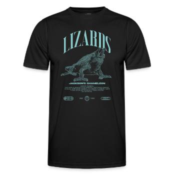Jackson's Chamäleon Streetwear Eidechsenwärter - Männer Funktions-T-Shirt - Schwarz - Vorne - AI Model Male 178 dark (178cm)