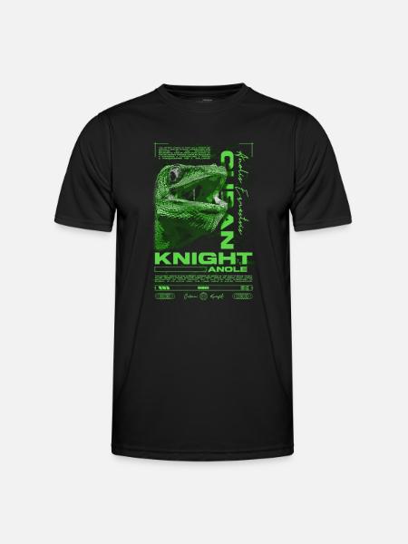 Cubansk ridder Anole Krybdyrvogter Firben - Funktionsshirt til herrer - sort