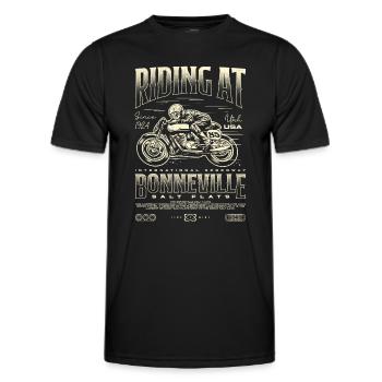 Bonneville Salt Flats Motorcycle Birthday 1924 - Men's Functional T-Shirt - black - Front - AI Model Male 178 dark (178cm)