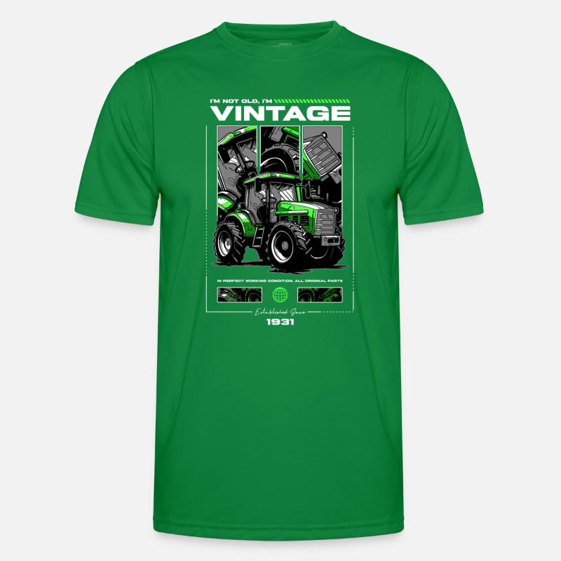 Oldtimer Traktor Bauer Geburtstag Geboren 1931 Männer Funktions-T-Shirt