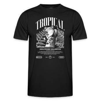 Grenouille arboricole aux yeux rouges Amphibien de la forêt tropicale - T-shirt sport Homme - noir - Devant - AI Model Male 178 dark (178cm)