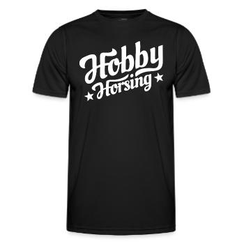 Hobby Horsing - Hobby Cheval - Equitation - Cadeau - T-shirt sport Homme - noir - Devant - AI Model Male 178 dark (178cm)