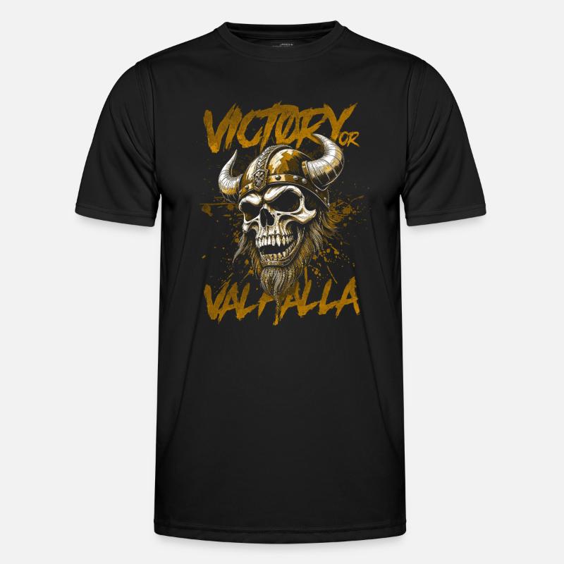 Nordischer Wikingersieg oder Walhalla - Männer Funktions-T-Shirt - Schwarz