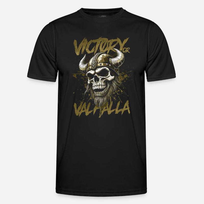 Nordischer Wikingersieg oder Walhalla - Männer Funktions-T-Shirt - Schwarz