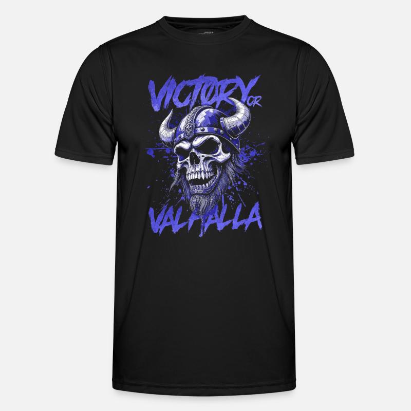 Nordischer Wikingersieg oder Walhalla - Männer Funktions-T-Shirt - Schwarz