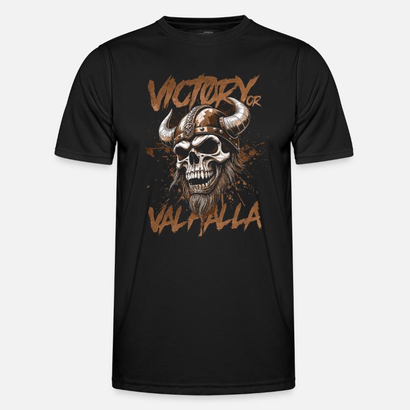 Nordischer Wikingersieg oder Walhalla - Männer Funktions-T-Shirt - Schwarz