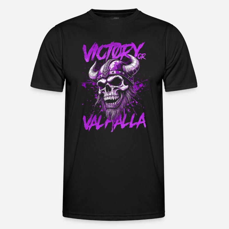 Nordischer Wikingersieg oder Walhalla - Männer Funktions-T-Shirt - Schwarz