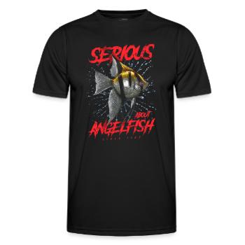 Seit 1988 ernsthaft mit Diskusfischen beschäftigt - Männer Funktions-T-Shirt - Schwarz - Vorne - AI Model Male 178 dark (178cm)