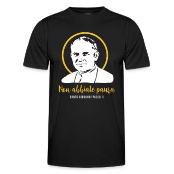 Fürchtet euch nicht - Papst Johannes Paul II - Männer Funktions-T-Shirt - Schwarz - Vorne - AI Model Male 178 dark (178cm)